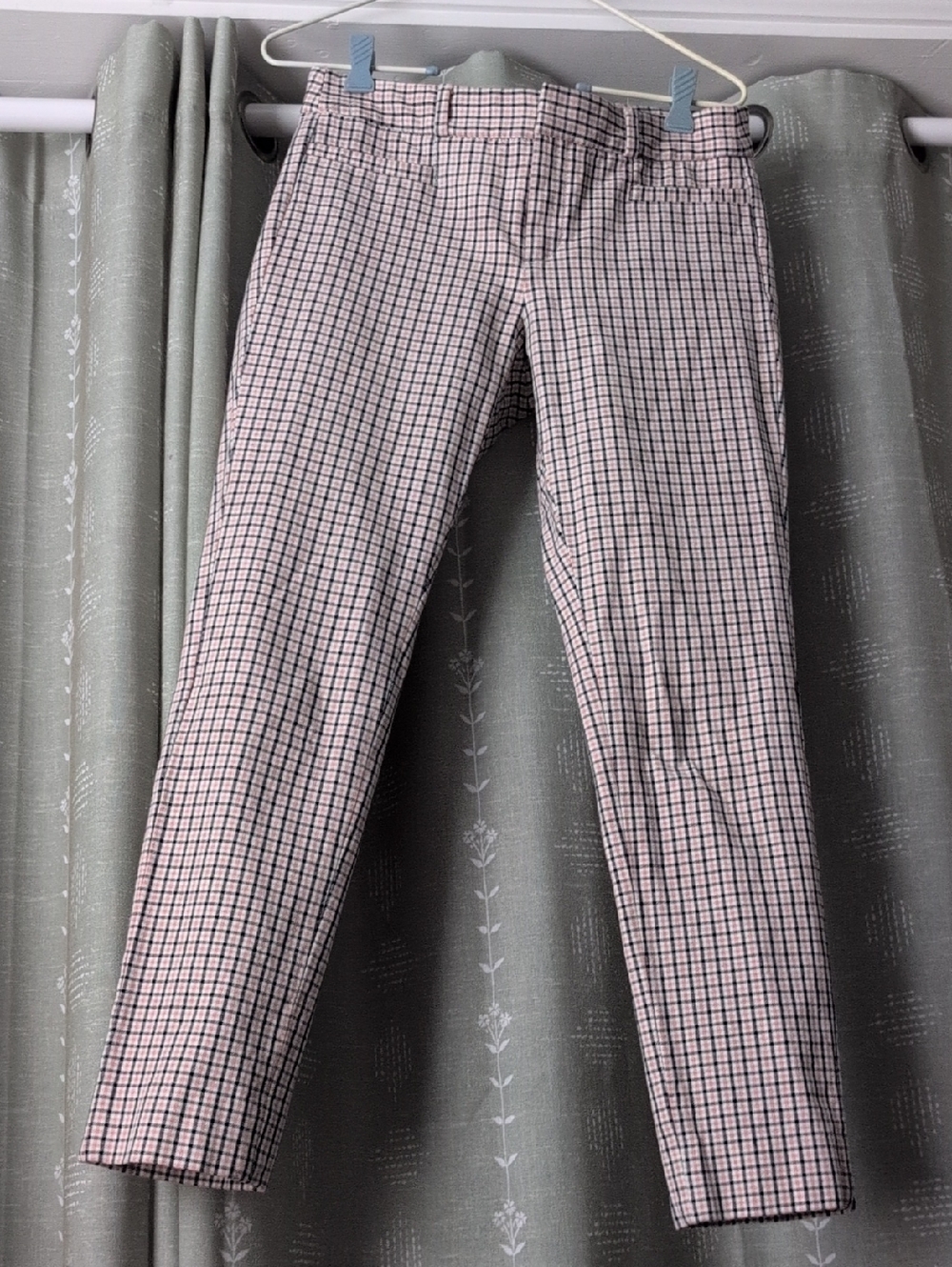 Banana Republic Pink and Black Checked Trousers